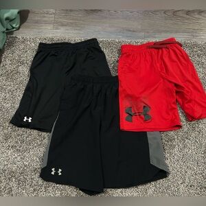 Under Armour Kids' Athletic Shorts Trio - Black & Red